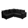 Sofá de Canto 5 Lugares Califórnia 183Cm Veludo Light Preto - 2