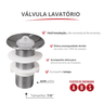 Válvula para Lavatório Cromada sem Ladrão sem Unho Tamanho 7/8'' Durín - 2