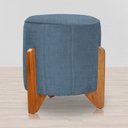 Ver imagem 3 de Poltrona Balanço C/ Puff Melinda Linho Azul - Lm Decor