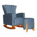 Ver imagem 1 de Poltrona Balanço C/ Puff Melinda Linho Azul - Lm Decor