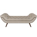 Ver imagem 5 de Kit Cabeceira Cama Box Casal 195 Cm Madrid com Puff Recamier Santorini Linho Creme - Lyam Decor