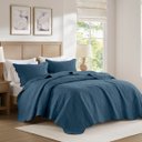Ver imagem 1 de Colcha Matelassê - Queen Size - Parma - Marinho - 150 Fios - c/ Porta Travesseiros - Corttex