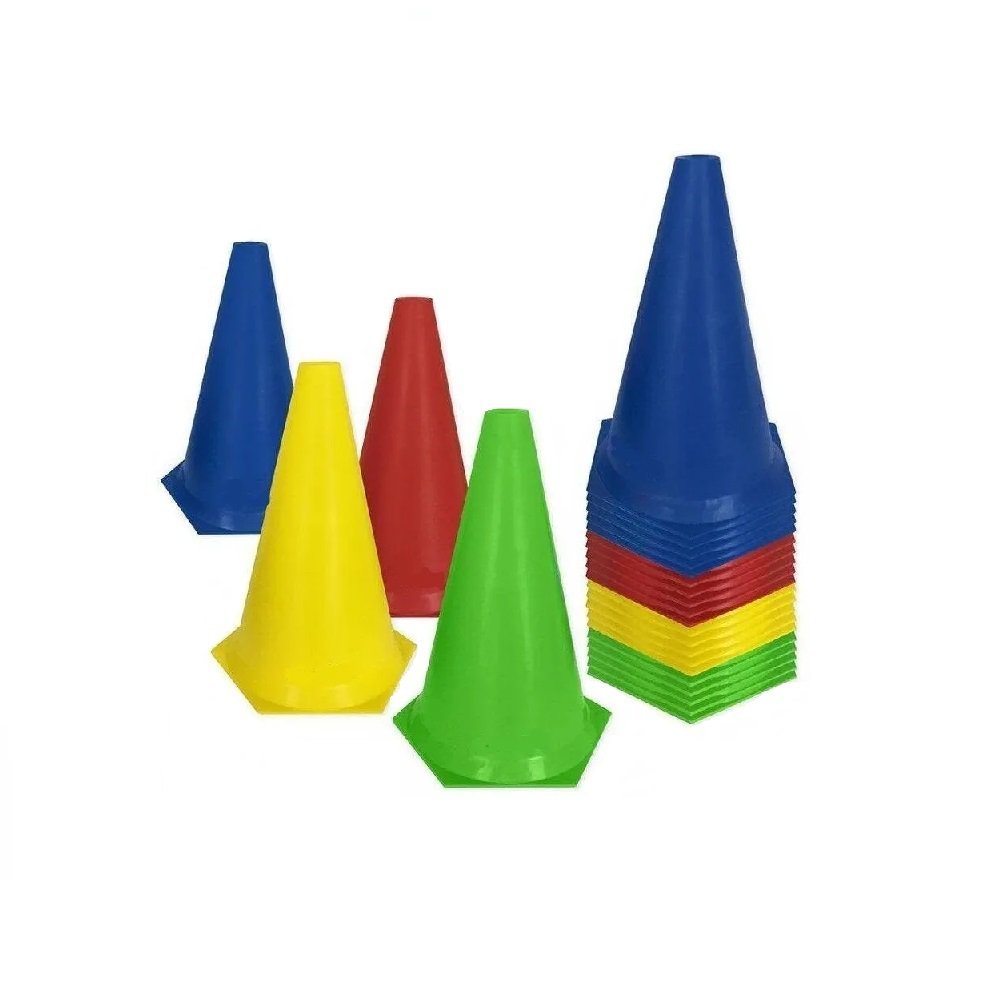 Kit 20 Cones Pequenos Lisos para Treino Funcional de Agilidade e Coordenação
