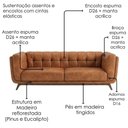 Ver imagem 5 de Sofa Living 2 Lugares Bellare 180 cm Pes Madeira Courino Tcs 727 Moll