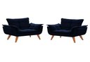 Ver imagem 1 de Kit 2 Poltronas Opala Azul Marinho Pé Palito Roggi Md
