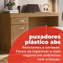 Ver imagem 4 de Escrivaninha Mesa Escritório Vitória 1 Gaveta 1 Porta 120cm Amêndola Touch Marrom