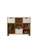 Ver imagem 3 de Nicho Organizador Otto 9 Prateleiras 3 Gavetas MDF Freijó e Off White