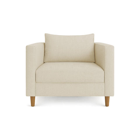 Poltrona Helena Linho Bege para Sala de Estar Recepção Neros