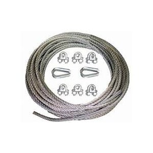 Cabo de Aço Galvanizado 8 Mm com 20 Metros, para Linha de Vida em Escada de Marinheiro