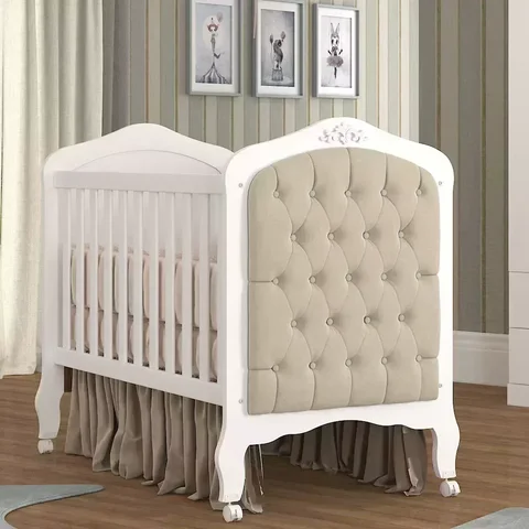 Berço Mini Cama com Capitonê Alegria Espresso Móveis