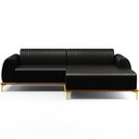 Ver imagem 3 de Sofá 5 Lugares com Chaise Direito Sala de Estar Molino 320cm D02 Couríssimo Preto B-159 - Lyam