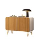 Ver imagem 1 de Aparador Buffet Sala Benvenuto com 2 Portas e Pés em Aço Off White/cinamomo