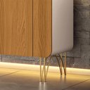 Ver imagem 4 de Aparador Buffet Sala Benvenuto com 2 Portas e Pés em Aço Off White/cinamomo
