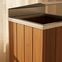 Ver imagem 3 de Lixeira de Madeira Plástica Ecológica com Tampa Basculante 68l