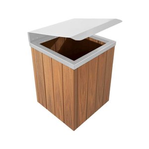 Lixeira de Madeira Plástica com Tampa Basculante 68l