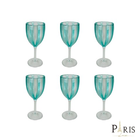 Conjunto 6 Taças de Acrílico Verde 19cm Rjw0020 Btc