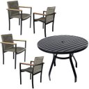 Ver imagem 1 de Jogo Conjunto de Mesa Alumínio 1,00m 4 Cadeiras Piscina Jardim Jantar