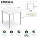 Ver imagem 7 de Mesa Branca Aluminio Quadrada Desmontavel Mesinha Grande 70cm Multiuso Suporte Guarda Sol Piscina La