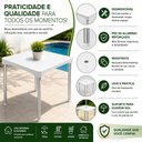 Ver imagem 6 de Mesa Branca Aluminio Quadrada Desmontavel Mesinha Grande 70cm Multiuso Suporte Guarda Sol Piscina La