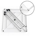 Ver imagem 5 de Mesa Branca Aluminio Quadrada Desmontavel Mesinha Grande 70cm Multiuso Suporte Guarda Sol Piscina La