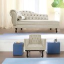 Ver imagem 1 de Kit Diva Recamier Diana 185cm Lado Direito e 01 Poltrona Classic Linho - Doce Sonho Móveis RECAMIER