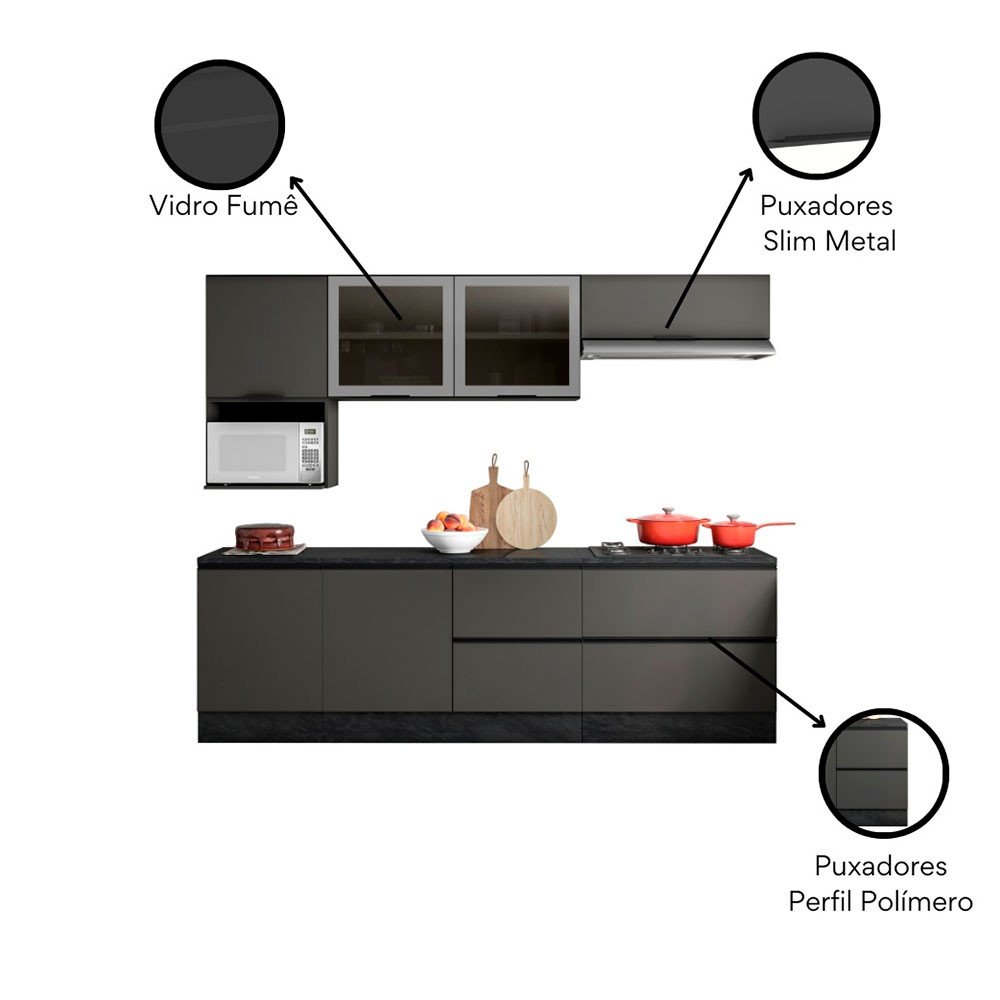 Cozinha Completa Etna 7 Peças Balcão Cooktop Poliman Móveis - 4