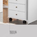 Ver imagem 3 de Mesa Auxiliar de Cabeceira Oakland 4 Gavetas com Rodízios Edecasamóveis