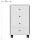 Ver imagem 5 de Mesa Auxiliar de Cabeceira Oakland 4 Gavetas com Rodízios Edecasamóveis