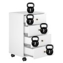 Ver imagem 4 de Mesa Auxiliar de Cabeceira Oakland 4 Gavetas com Rodízios Edecasamóveis