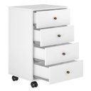 Ver mais imagens de Mesa Auxiliar de Cabeceira Oakland 4 Gavetas com Rodízios Edecasamóveis