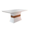 Ver imagem 2 de Conjunto Mesa Ágata 6 Lugares Tampo MDF Capuccino e Suede Creme 180cm Rufato