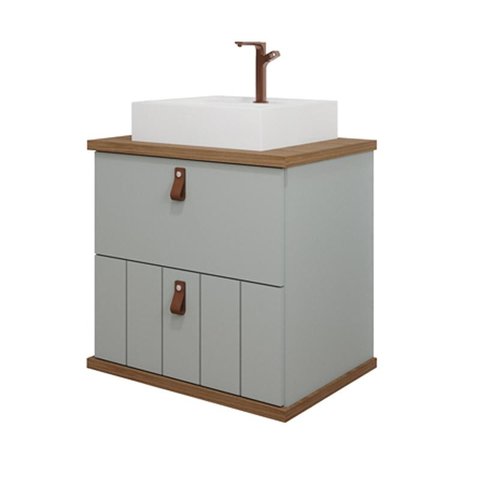 Gabinete de Banheiro Milano com Cuba 60cm Pistache/freijo - Mgm