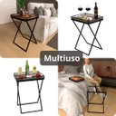 Ver imagem 4 de Mesa de Canto Para Sala Dobrável Com Bandeja Preto Fosco