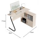 Ver imagem 3 de Escrivaninha em L Office Steel Moderno sem Gavetas 110cm Off White EJ Móveis