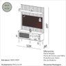 Kit Rack com Painel para Tv com Tela Palhinha 139cm 100% Mdf Tb324 Dalla Costa - Freijó - 3