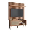 Ver imagem 2 de Kit Rack com Painel para Tv com Tela Palhinha 139cm 100% Mdf Tb324 Dalla Costa - Freijó