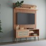 Kit Rack com Painel para Tv com Tela Palhinha 139cm 100% Mdf Tb324 Dalla Costa - Freijó - 1