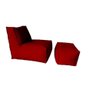 Kit Pufe Puff e Poltrona de Isopor para Área Externa Square Vermelho - 1