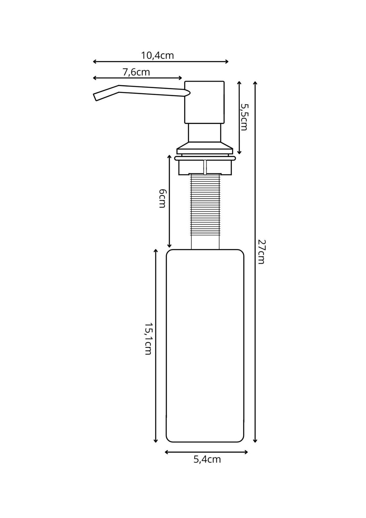 Dispenser Dosador para Detergente 300ml Aço Inox 304 Dourado Idi02 - 2