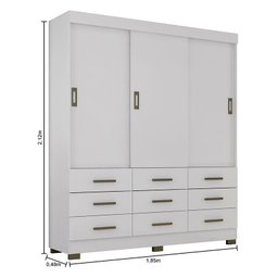Guarda Roupa Casal 2239 Branco Carbono Flex – Araplac - 4