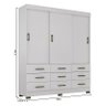 Guarda Roupa Casal 2239 Branco Carbono Flex – Araplac - 4