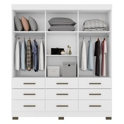 Guarda Roupa Casal 2239 Branco Carbono Flex – Araplac - 5