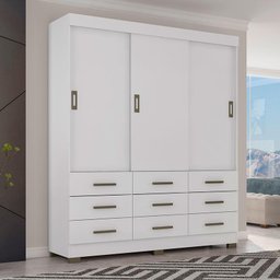 Guarda Roupa Casal 2239 Branco Carbono Flex – Araplac - 2