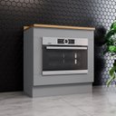 Ver imagem 1 de Balcão 80cm 100% MDF para Forno de Embutir com Tampo Cinza/Nature Americana