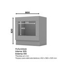 Ver imagem 4 de Balcão 80cm 100% MDF para Forno de Embutir com Tampo Cinza/Nature Americana