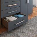 Ver mais imagens de Cômoda Paris 2 Portas 4 Gavetas Carvalho/cinza - Panorama Móveis