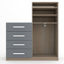 Ver imagem 6 de Cômoda Paris 2 Portas 4 Gavetas Carvalho/cinza - Panorama Móveis