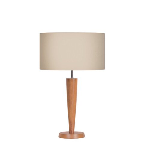 Abajur Ar Art. para Decoração Imbuia Cup Tec Bege Ref 398 E27 Bivolt