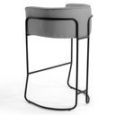 Ver imagem 5 de Kit 2 Banquetas Decorativas Base Aço Preto Betina C-416 Linho Cinza Escuro - Domi