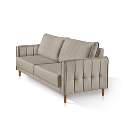 Sofá Living Biagio 2,20m Linho - Fortbello Estofados:bege - 3